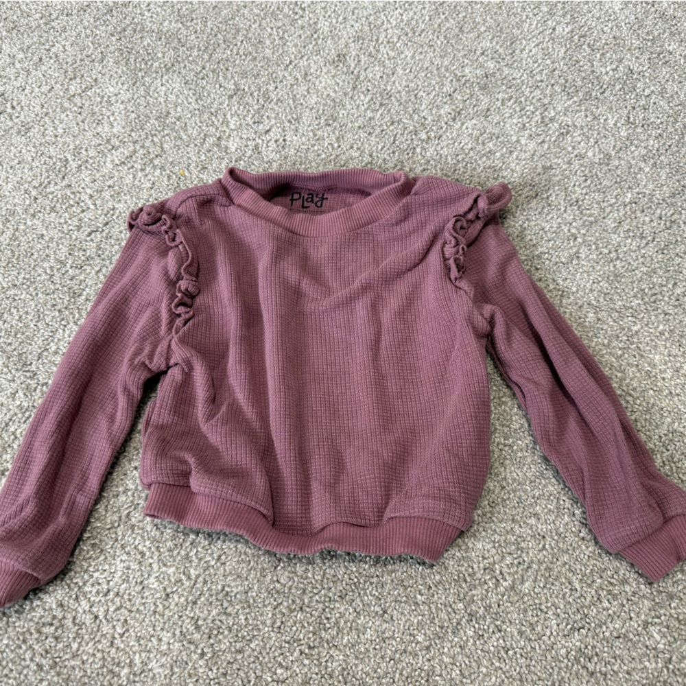 Little Sleepies Dusty Plum Waffle Flutter Crewneck 3-6 Months